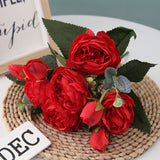 5 Philippos Roses Artificial Fake Flowers - My Store