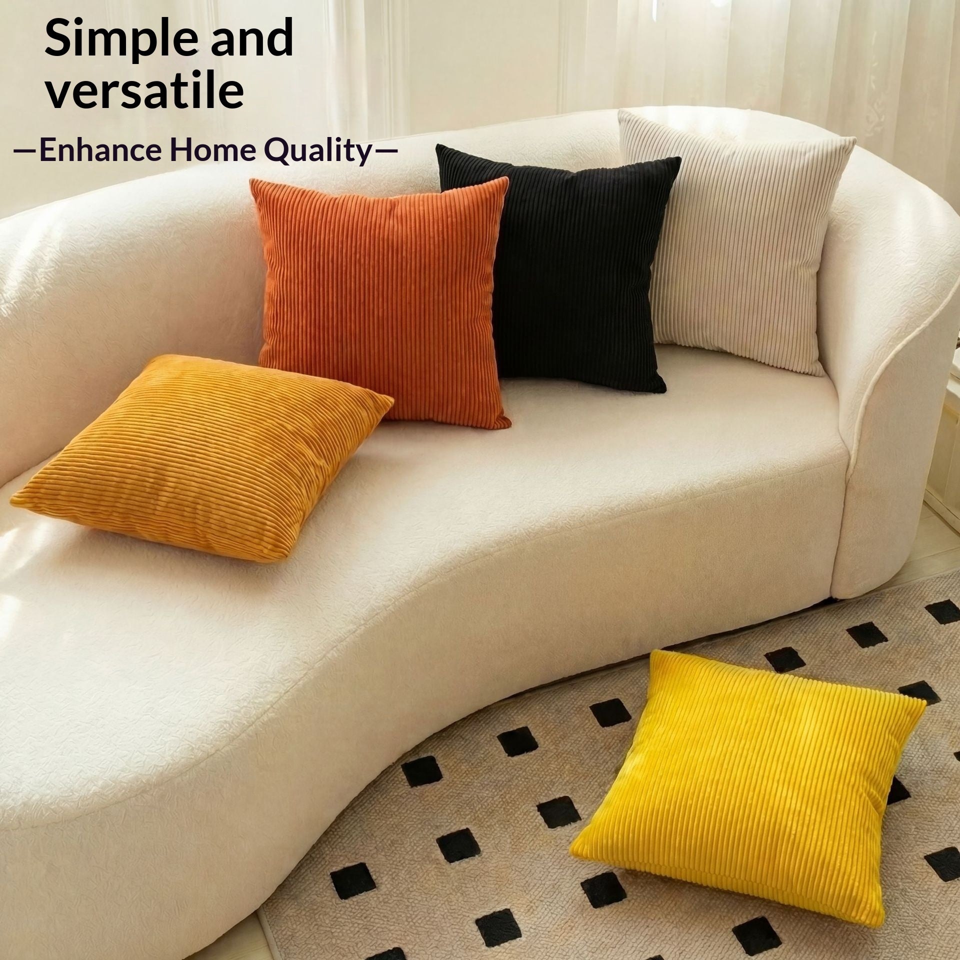 Corduroy Living Room Sofa And Bedside Backrest Cushionsthrow Pillows - My Store