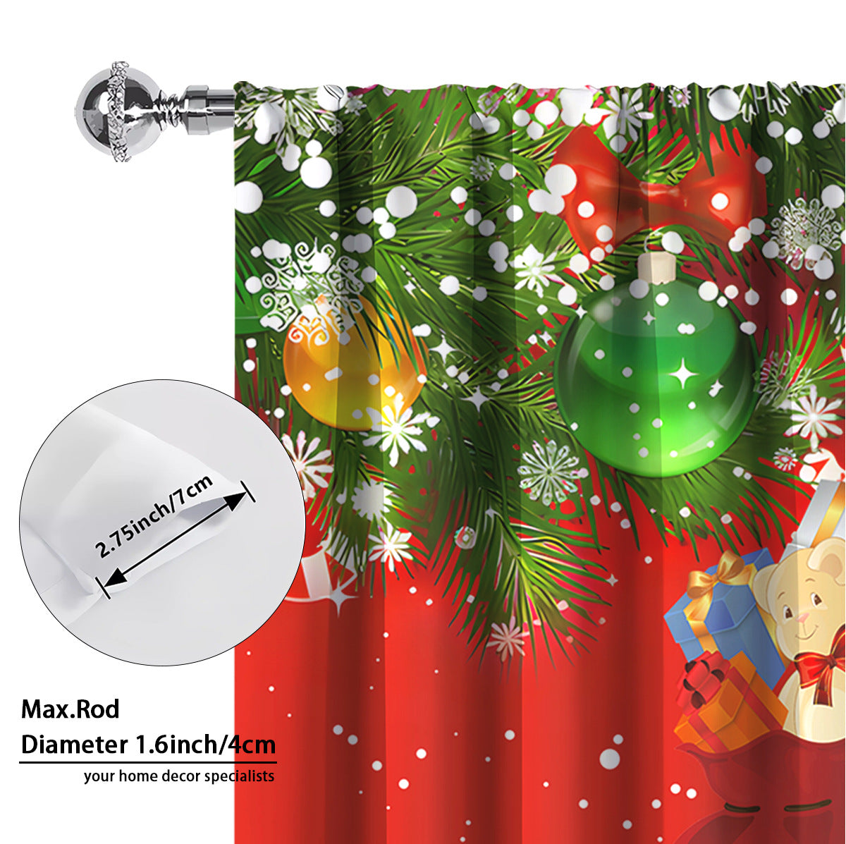 3D Digital Printed Christmas Curtains - My Store