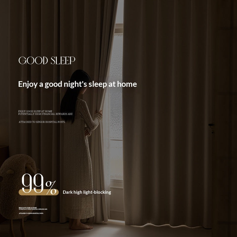 Milky-tea-colored Fully Blackout Nylon Curtains For A High-end Look In The Bedroom - My Store