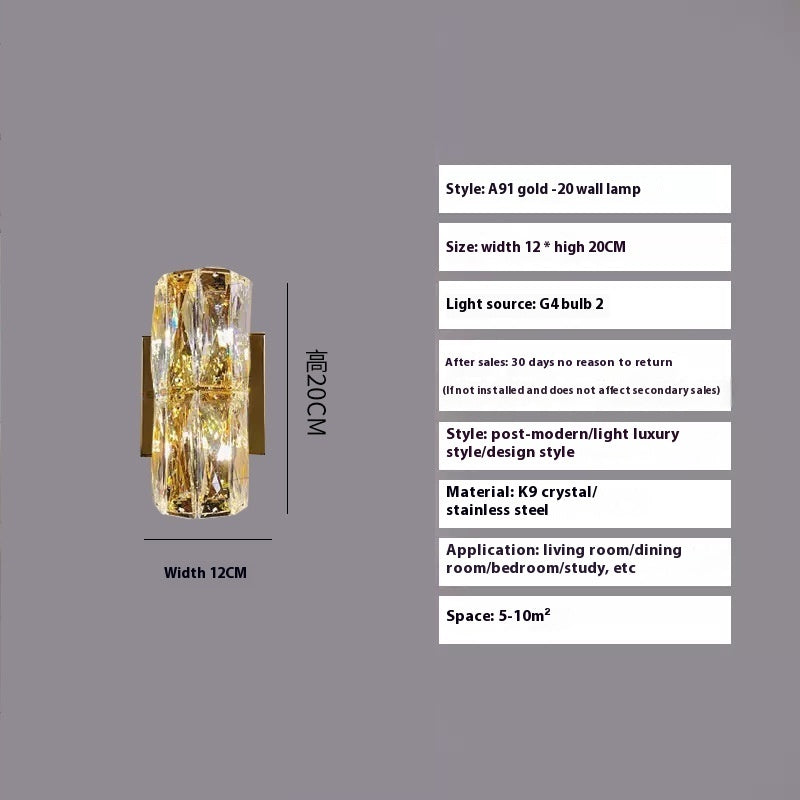 Crystal Wall Lamp Living Room Bedroom Stair Wall Lamp - My Store