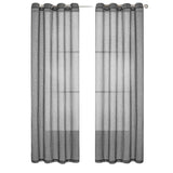 Faux Linen Grommet Sheer Curtains, Solid Color Semi Transparent Voile Curtain Panels, Modern Simple Window Drapes For Bedroom Living Room, Ready Made Home Window Curtain - My Store