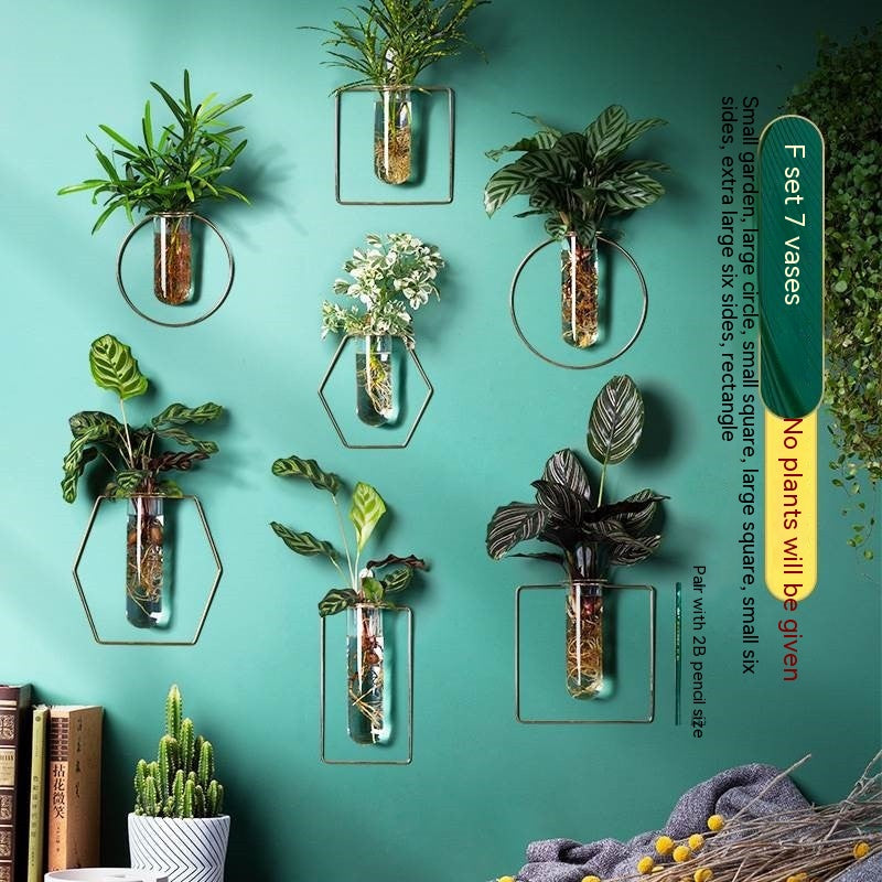 Vase Decoration Wall-mounted Hydroponic Flowerpot Hanging Wall Hanging - My Store