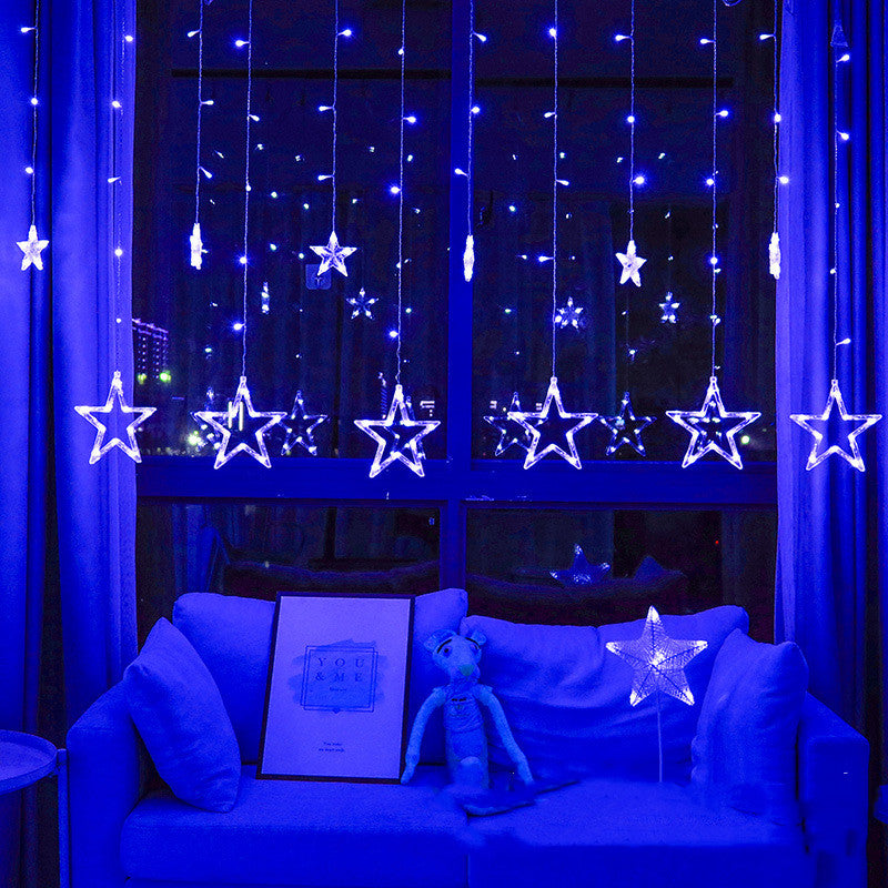 Small Five Pointed Star Curtain Light String - My Store