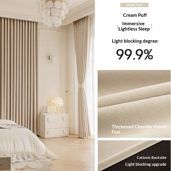 Master Blinds Curtains Chenille French-Style Luxe-Looking Home Decor Light Luxury Modern Authentic Extra-Thick - My Store