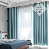 Ready-made Blackout Curtains Thickened Sun-blocking Fabric No Drilling Required Fully Hook-compatible - My Store