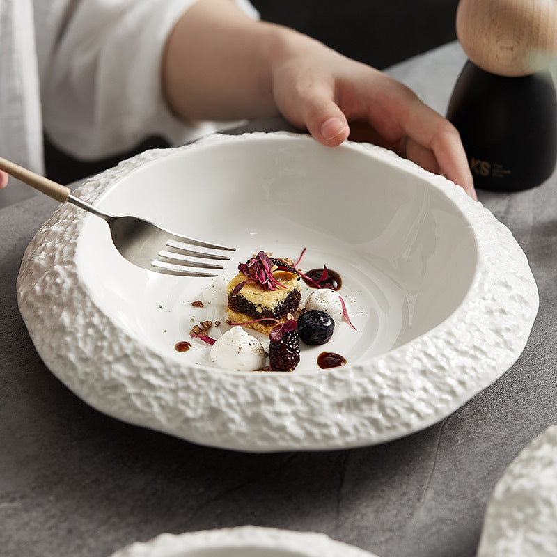 Rock Pattern Ceramic Household Deep Plates - My Store