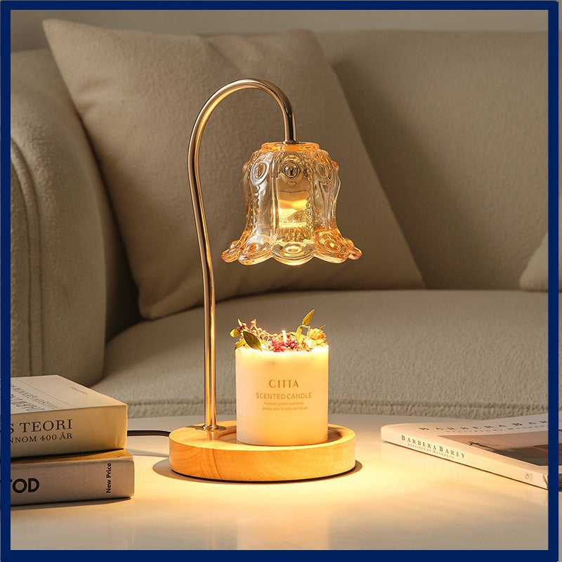Lily Of The Valley Aromatherapy Wax Melter Solid Wood Candle Warmer Bedroom Ambiance Table Lamp - My Store