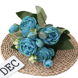 5 Philippos Roses Artificial Fake Flowers - My Store