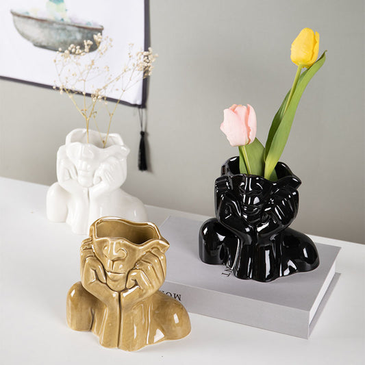 Home Decor Ceramic Vases Flower Vase Sculpture Crafts - My Store