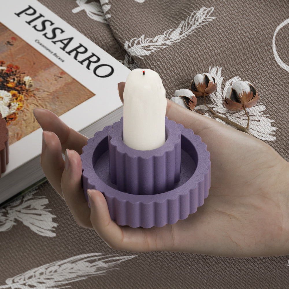 Striped Candle Holder Aroma Candle Holder Silicone Mold - My Store