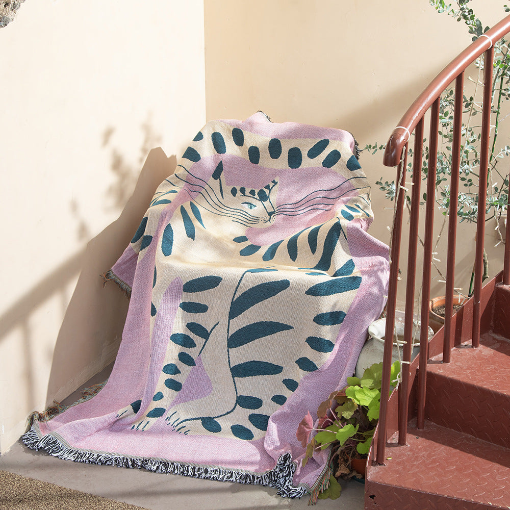 Cat Camping Rugs Chenille Sofa Cover - My Store