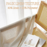 Faux Linen Grommet Sheer Curtains, Solid Color Semi Transparent Voile Curtain Panels, Modern Simple Window Drapes For Bedroom Living Room, Ready Made Home Window Curtain - My Store