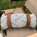 New Chessboard Plaid Knitted Thickened Camping Rugs Picnic Mat Fashion Tassel - My Store