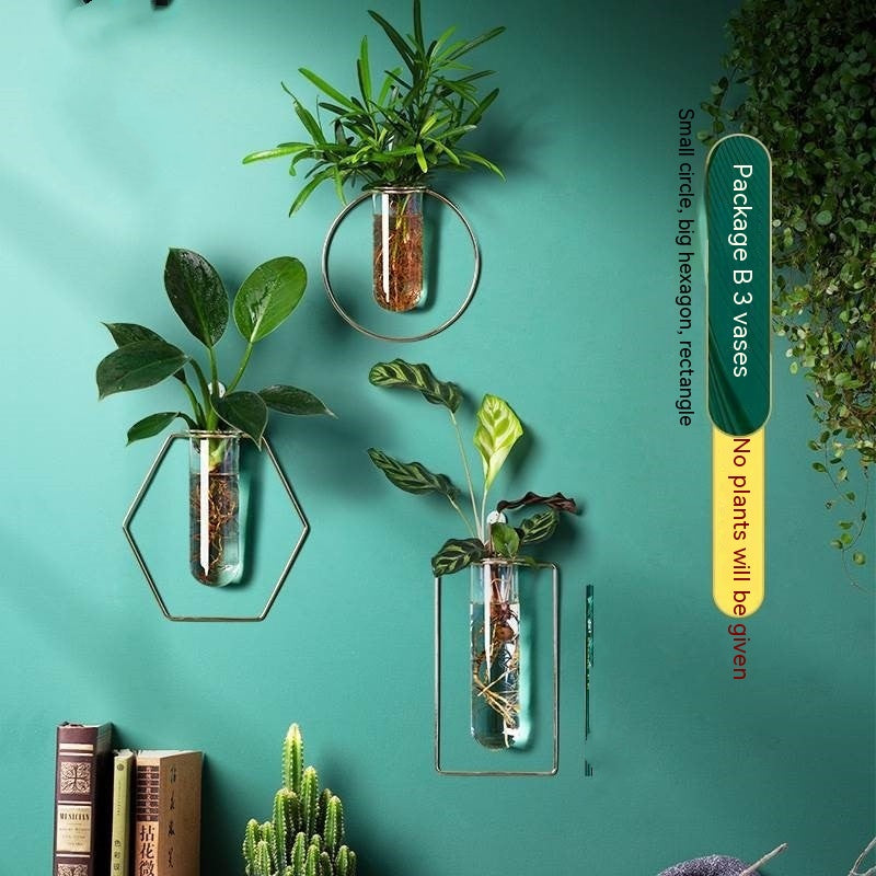 Vase Decoration Wall-mounted Hydroponic Flowerpot Hanging Wall Hanging - My Store