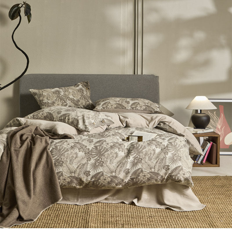 Single Double Bed Sheets Washed Four-piece Set Simple Linen Bedding - My Store