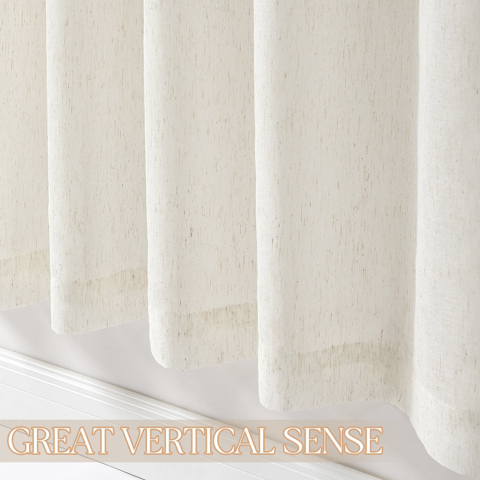 Faux Linen Grommet Sheer Curtains, Solid Color Semi Transparent Voile Curtain Panels, Modern Simple Window Drapes For Bedroom Living Room, Ready Made Home Window Curtain - My Store