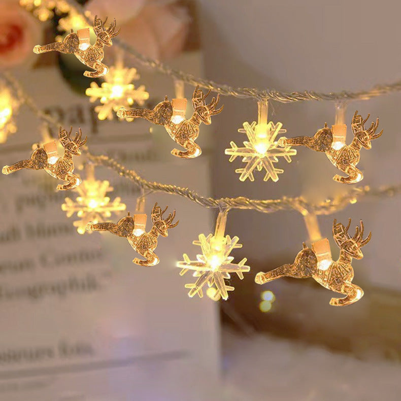 Led Elk Christmas Tree Snowflake Star Light String - My Store