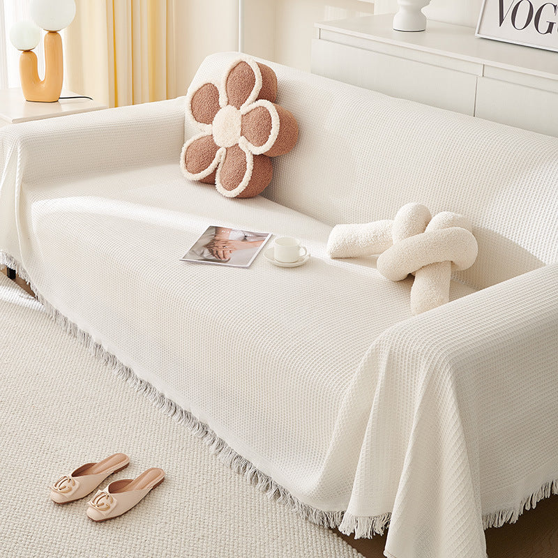 Sofa Towel Full Cover Cloth Ins Cream Style Cotton Yarn Camping Rugs Sofa Cushion Cover Towel - My Store