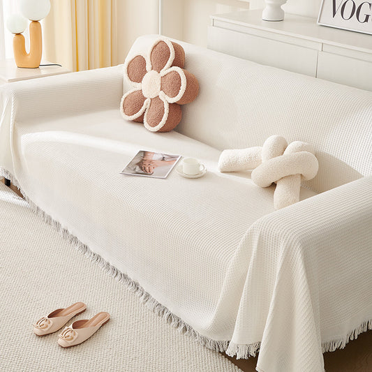 Sofa Towel Full Cover Cloth Ins Cream Style Cotton Yarn Camping Rugs Sofa Cushion Cover Towel - My Store