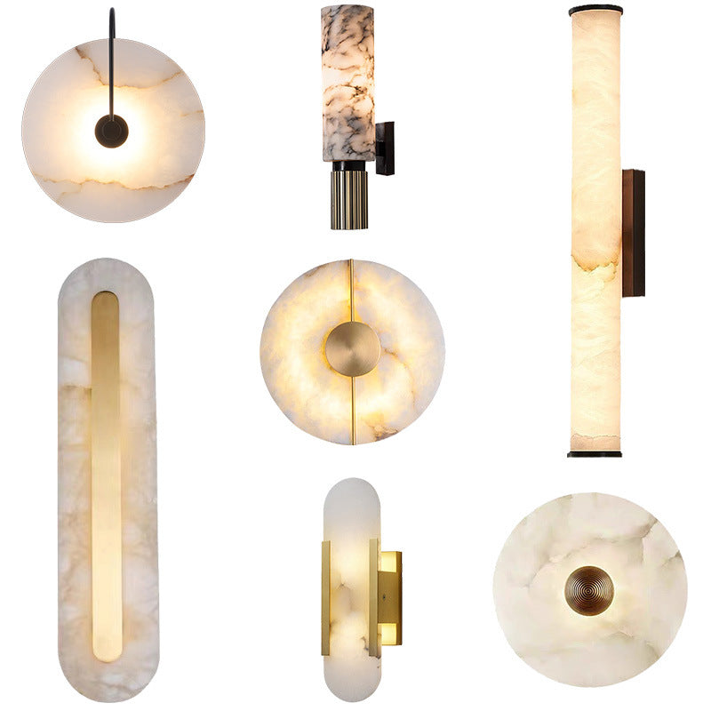Marble Wall Lamp TV Background Wall Copper Bedside Lamp - My Store