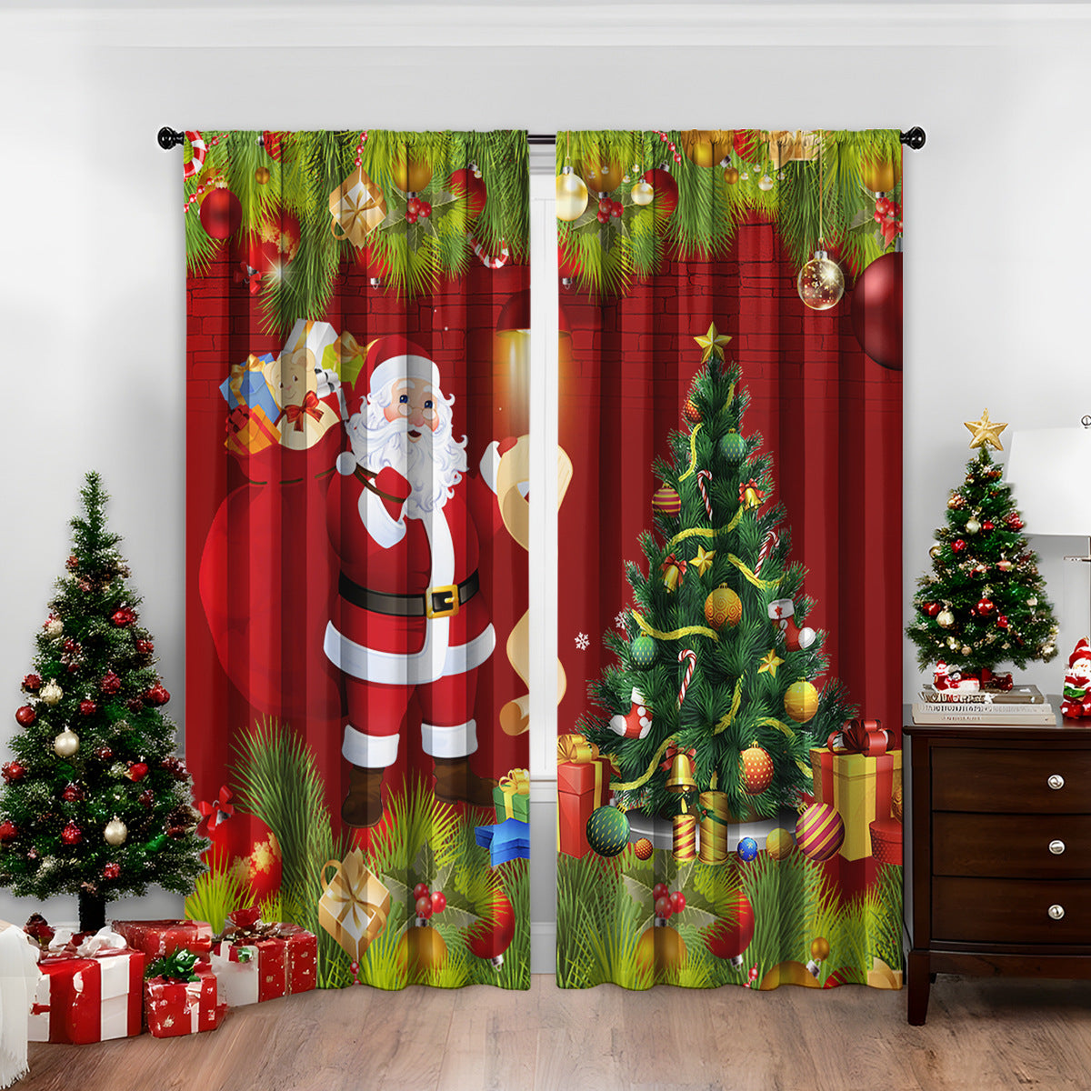 3D Digital Printed Christmas Curtains - My Store