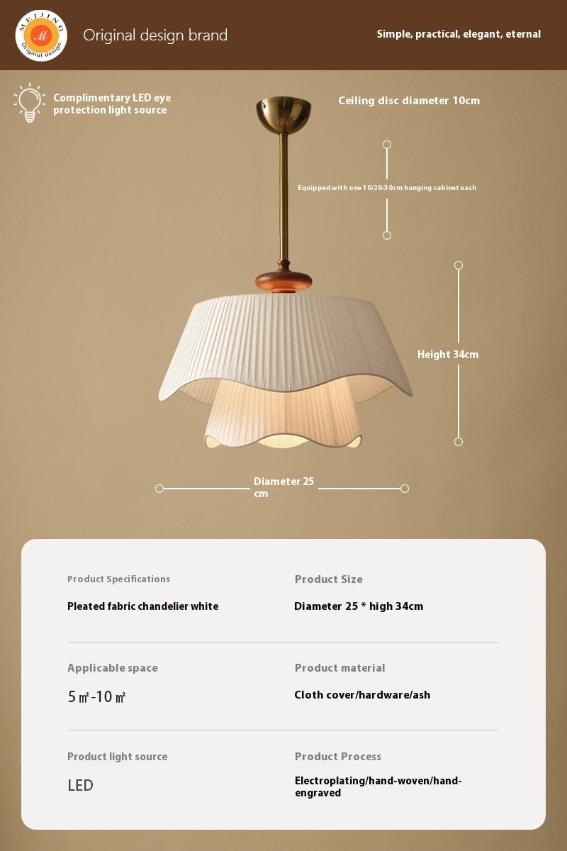 Cream Style Chandelier Internet Celebrity Living Room Dining Room Bedroom Lamps - My Store