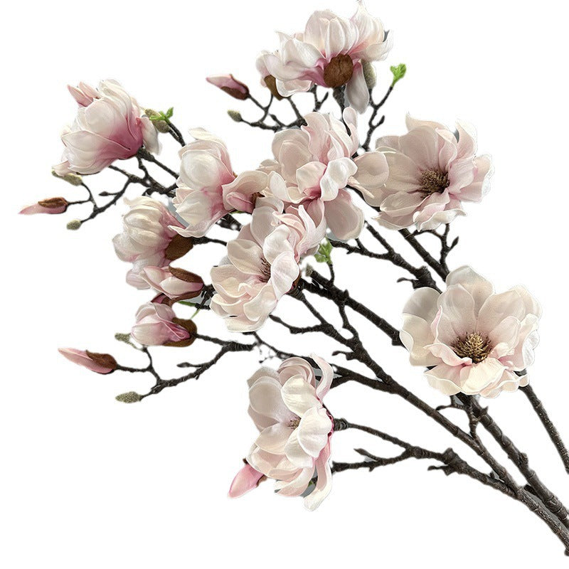 EVA Large Magnolia Artificial Multi-Bud Magnolia Flowers Fake Flowers - My Store