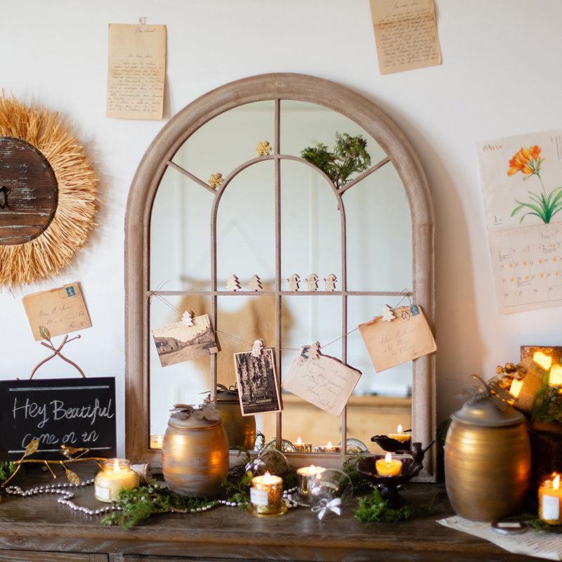 Retro False Window Decoration French Wall Mirror Landing - My Store