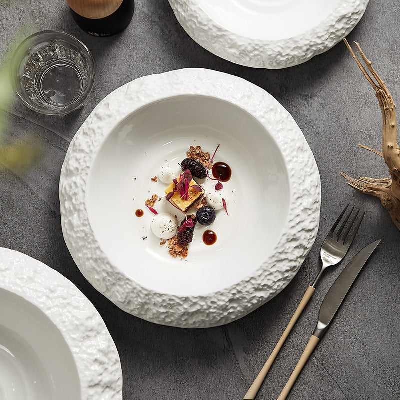 Rock Pattern Ceramic Household Deep Plates - My Store
