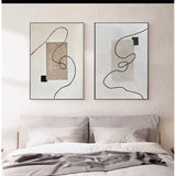 Pure Hand Drawing Minimalist Black And White Living Room Decorative Painting - My Store