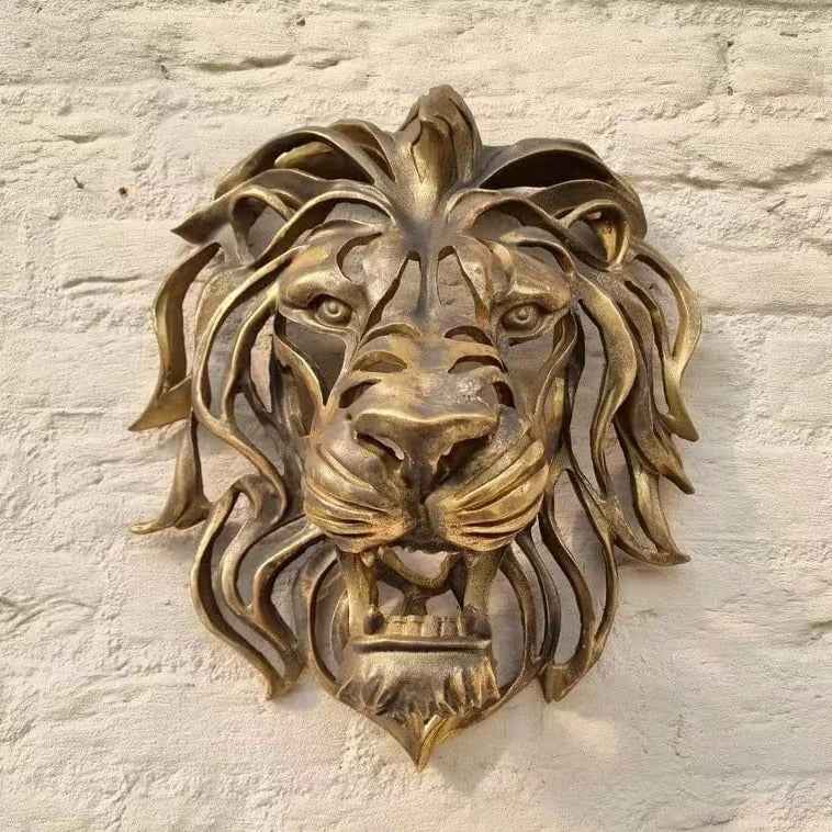 Lion's Head Wall Hanging Art Sculpture Wall Decoration