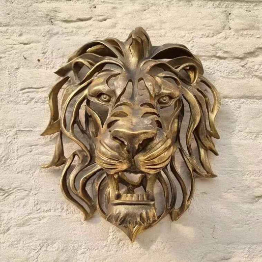 Lion's Head Wall Hanging Art Sculpture Wall Decoration