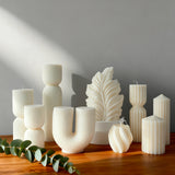 White Aromatherapy Candle Atmosphere Decoration Geometric Shape Candle - My Store