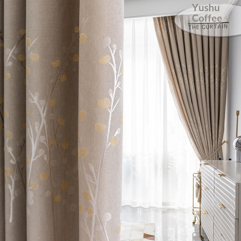Ready-made Blackout Curtains Thickened Sun-blocking Fabric No Drilling Required Fully Hook-compatible - My Store
