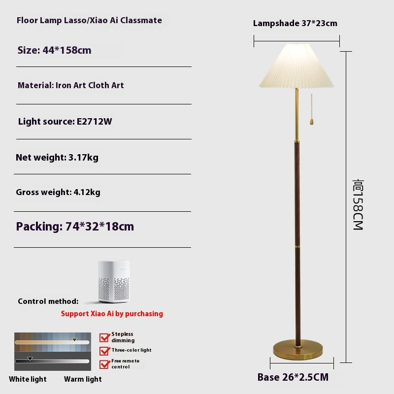 Vintage Pleated Floor Lamp Vertical Table Lamp - My Store