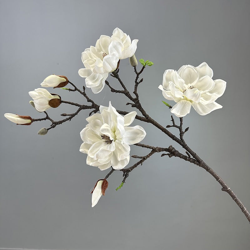 EVA Large Magnolia Artificial Multi-Bud Magnolia Flowers Fake Flowers - My Store