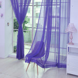 Solid Color Glass Mesh Curtains Transparent Color Ready-made Curtain Punch-free - My Store