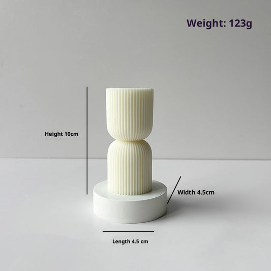 White Aromatherapy Candle Atmosphere Decoration Geometric Shape Candle - My Store