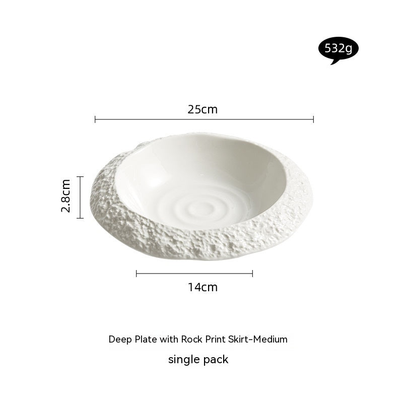 Rock Pattern Ceramic Household Deep Plates - My Store