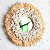 Hand-woven Raffia Mirror Wall Decoration - My Store
