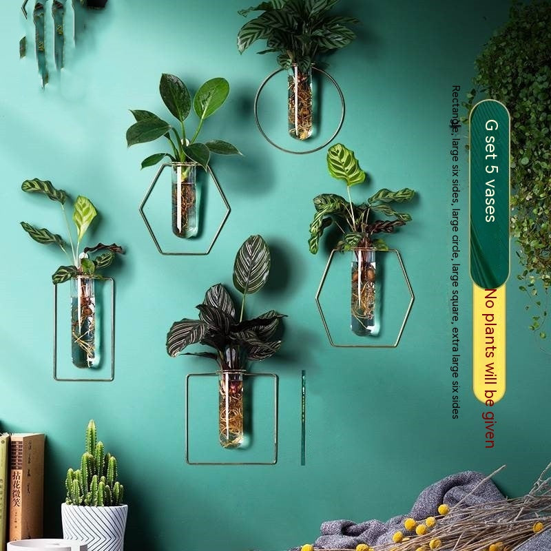 Vase Decoration Wall-mounted Hydroponic Flowerpot Hanging Wall Hanging - My Store