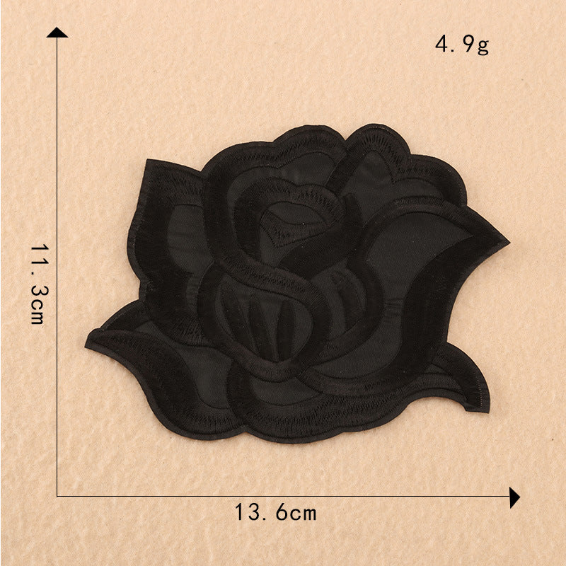 Computer Embroidery Black And White Roses Hotel Bed Sheets - My Store