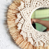 Hand-woven Raffia Mirror Wall Decoration - My Store