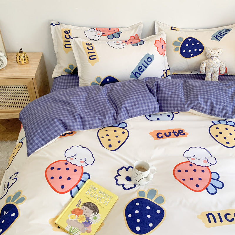 Four Piece Set Of Cute Cartoon Bed Sheets - My Store