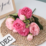 5 Philippos Roses Artificial Fake Flowers - My Store
