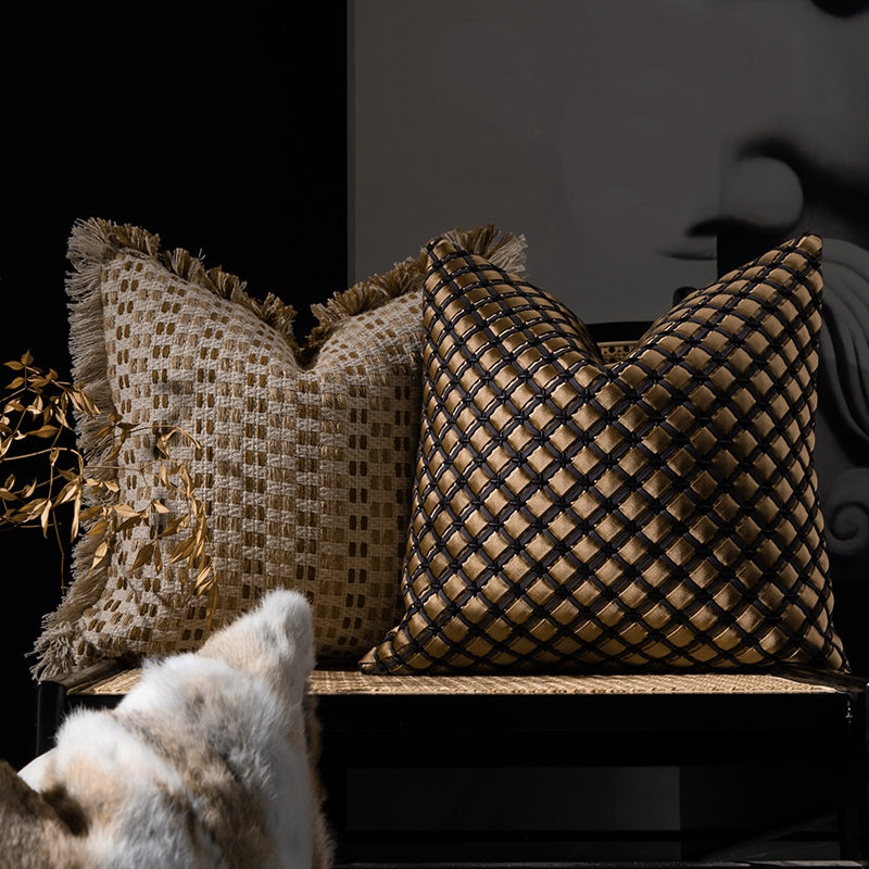 Woven Throw Pillows In Sofa Living Room - My Store