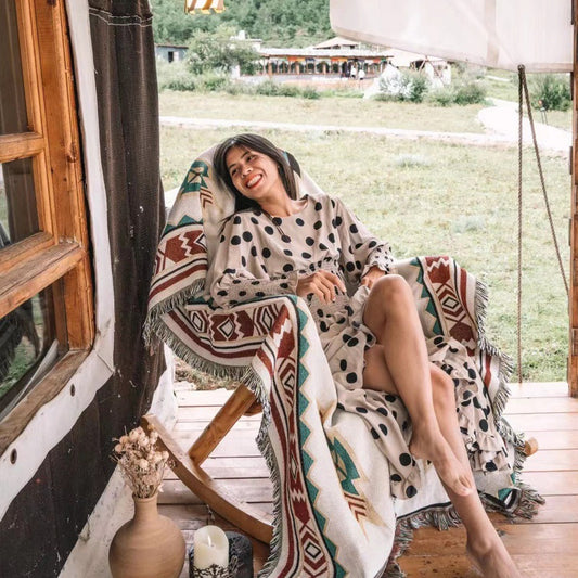 Wind Camping Rugs Outdoor Picnic Blanket Nap Blanket Bohemian Nap Blanket - My Store