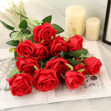 Artificial Rose Single Raw Silk Fake Flower Artificial Flowers - My Store