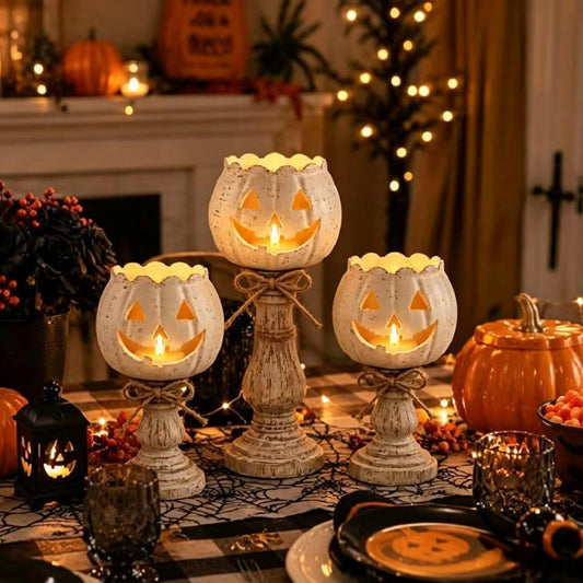 Pumpkin Tealight Candle Holder Set Pumpkin Scented Candle Holder Set - My Store
